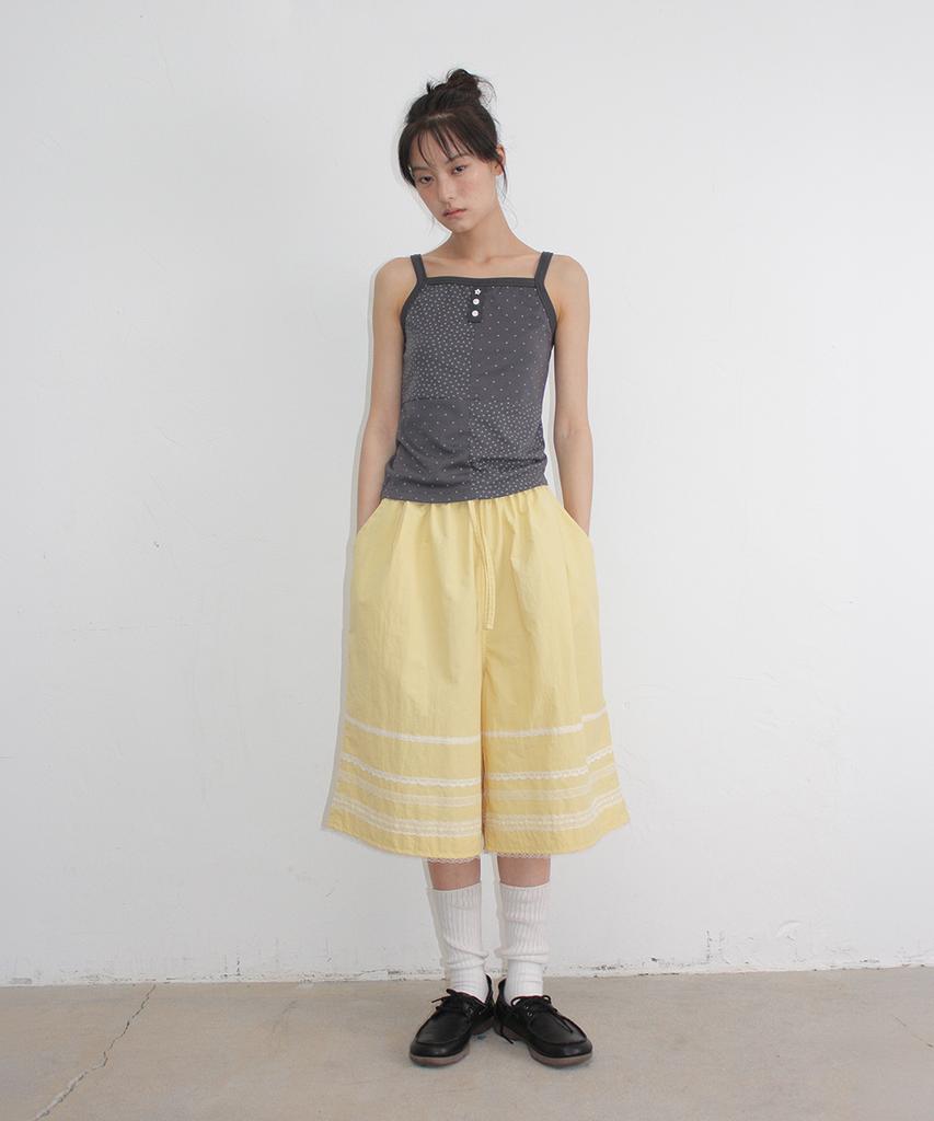 RONRON Pattern Patchwork Button Sleeveless Charcoal