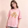 100 Cotton Unisex Round Neck T Shirt Cute Hand Drawn Monkey Hold Cup With Yellow Stars Print Short Sleeve Loose Casual Tee