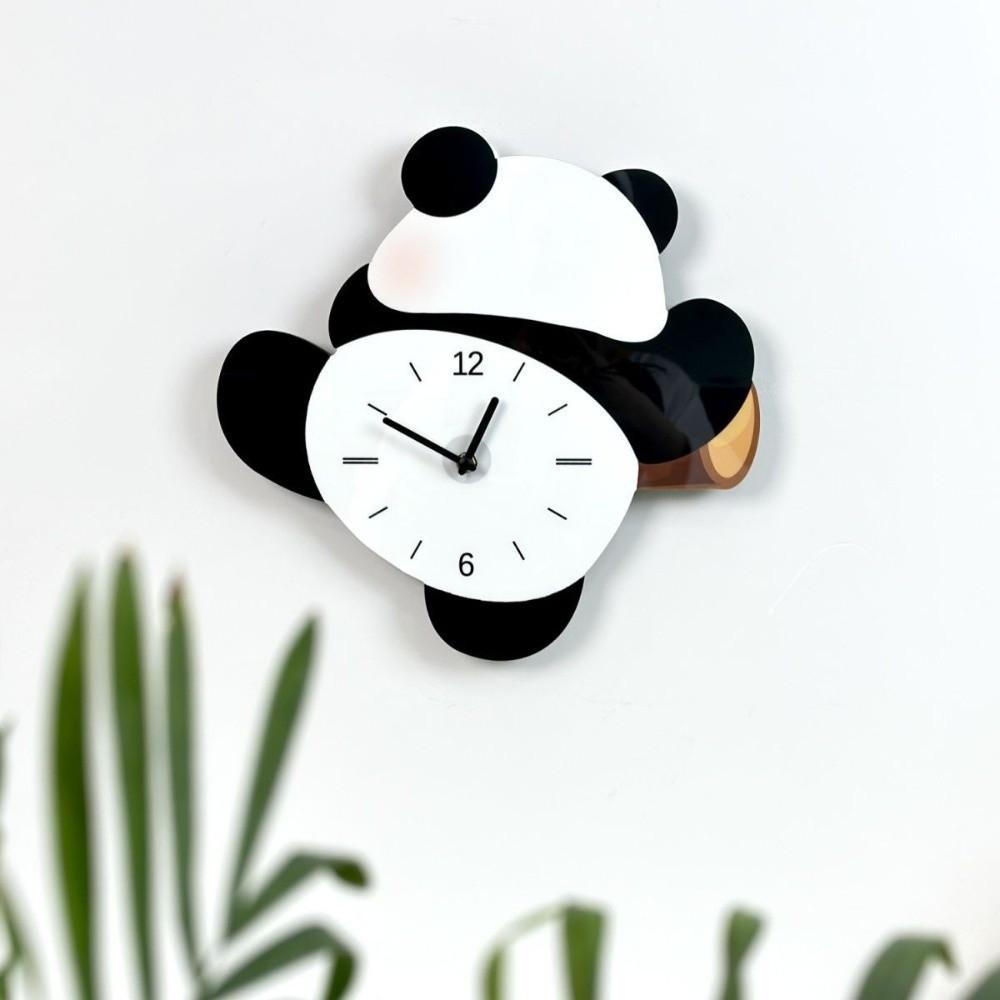 Wall Decoration Cartoon Swinging Panda Wall Clock Silent Animal Hanging Watch Time Accuracy Panda Mute Clock Living Rooms