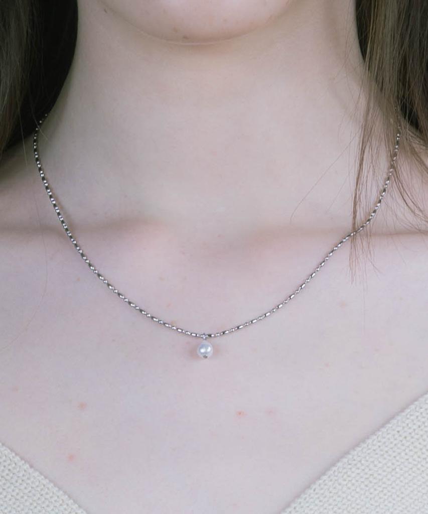 Pearly More Drop Pearl Daily Volume Chain Necklace_Pm25N018Ss