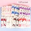 10Pcs/Set Cute Bear Doll Cartoon Plush Toys New Bear Bouquet Accessories