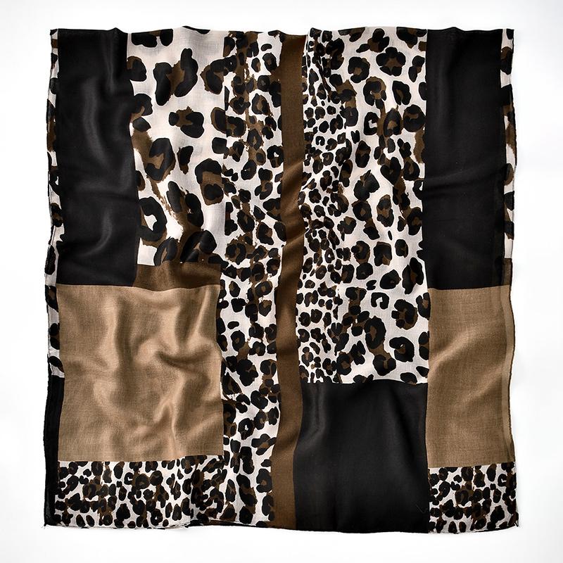 Leopard Print Scarf Hijab Viscose Shawls Muslim Hijabs For Women Fashion Scarf Big Size Headscarf Islamic Turban Headband