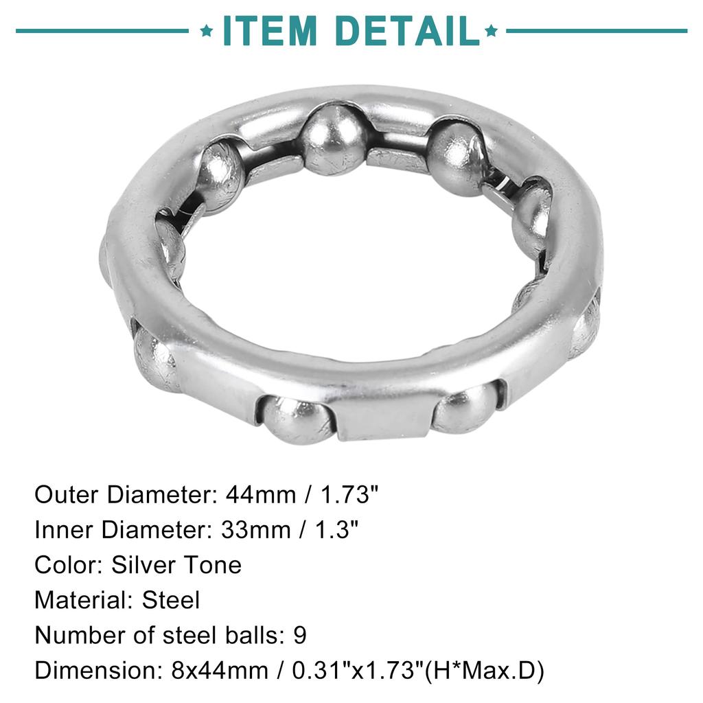 ACROPIX Bicycle Ball Bearings Bicycle Bearing Cage Crank Bearings Silver Tone 44mm X 9 Balls Pack of 4