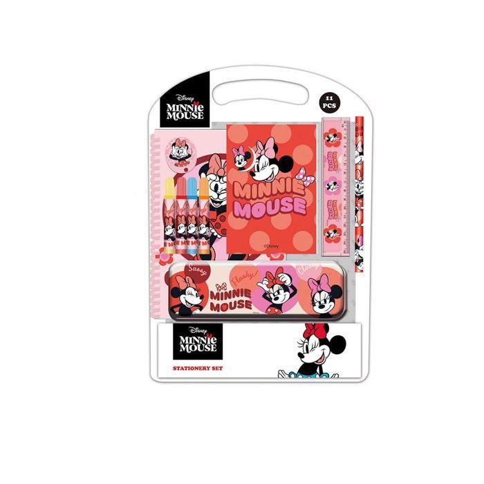 Set d'écriture pour enfant - safta - Minnie Mouse Naive - Trousse métallique - 27x3x37,5 cm - Rose clair