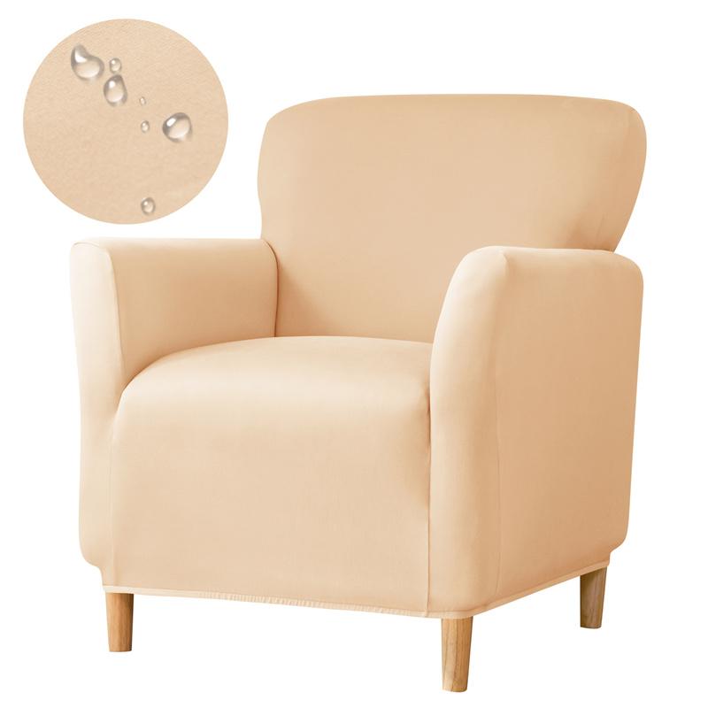 Stretch Spandex Tub Chair Cover Water Repellent Elastic Club Sofa Covers Solid Color Relax Single Armchair Slipcover Bar Counter