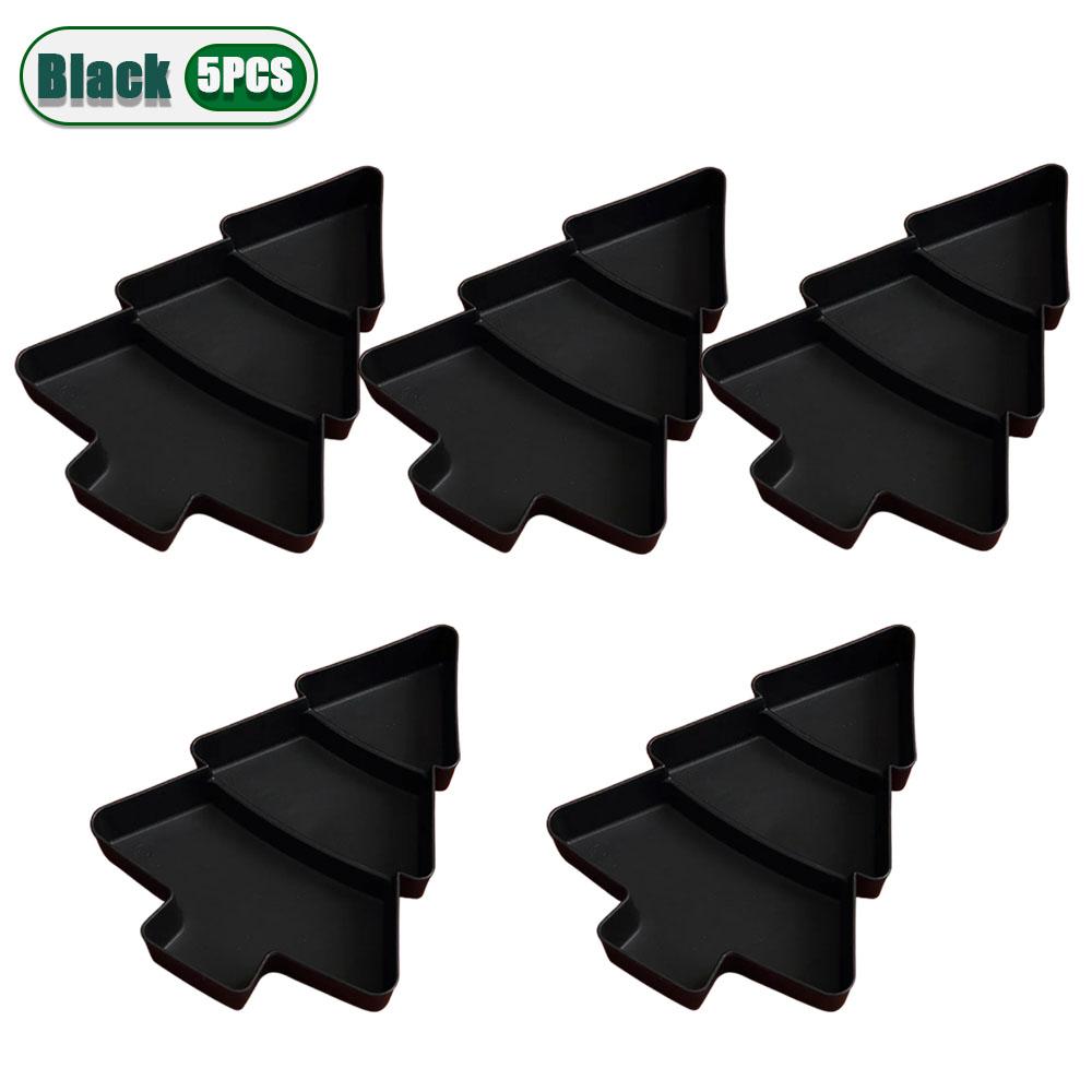 1-10PCS Holiday Christmas Plastic Snack Plates Candy Fruit Divided Trays Tree Shape INS Style Home Table Party Decor Supplies