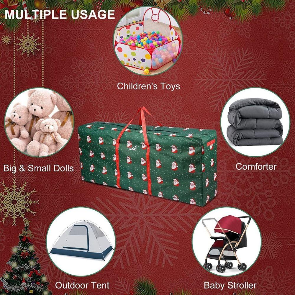 Oxford Cloth Christmas Storage Bag Dustproof Quilt Clothes Organizer  Easy Carrying and Transport