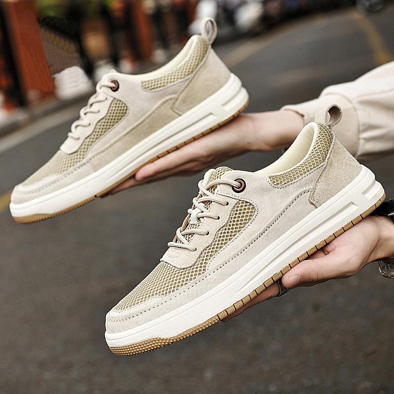 Herrenschuhe atmungsaktiv dünn weichsohlige Lauf-Sneaker Mesh-Schuhe Herren trendige Mesh-Schuhe lässige Board-Schuhe Herren