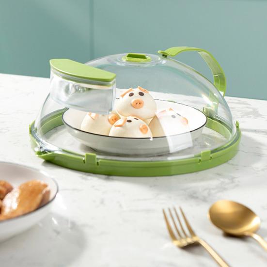 Microwave Splatter Cover with Snap-On Rim Heat-Resistant Transparent PC Food Guard for Plates Bowls Reusable Dishwasher Safe Kitchen Accessory