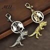 Pusty Szkielet Brelok do Kluczy Zawieszka Dinozaur T-Rex Metaliczny Połysk Zawieszka do Torebki Fajny Stop Potrójnie Wzmocnione Zapięcie Karabińczyk Wytrzymały Metal
