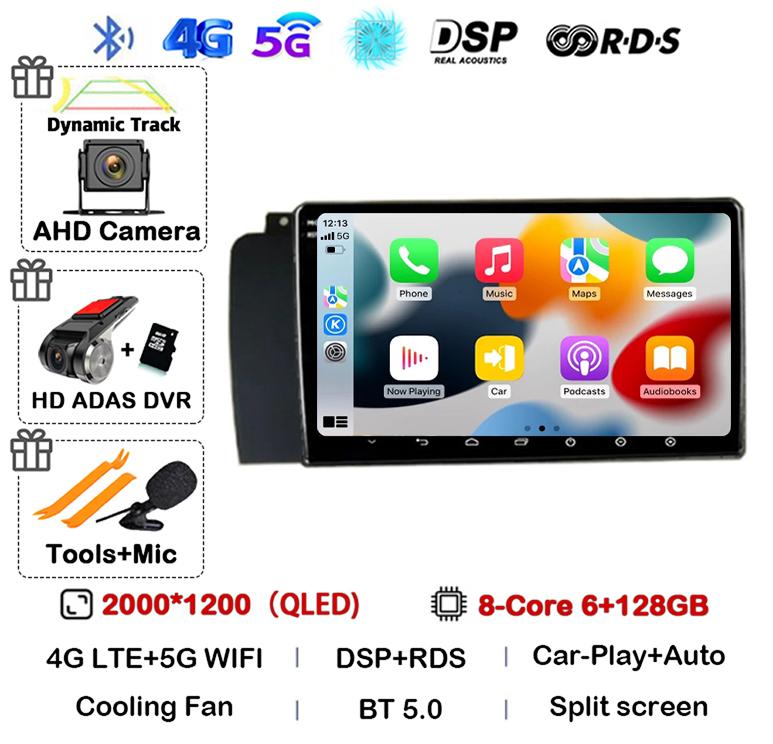 Android 14 Carplay Auto Car Radio For Volvo XC70 V70 S60 2004-2009 GPS Multimedia Video Player Navigation Stereo WIFI+4G Audio