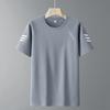 Large size ice silk short-sleeved t-shirt quick-drying breathable t-shirt men's summer new men's crew neck fat sports outdoor top