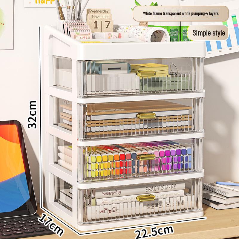 Transparenter Schubladen-Schreibtischorganizer für Schreibwaren und Kosmetika