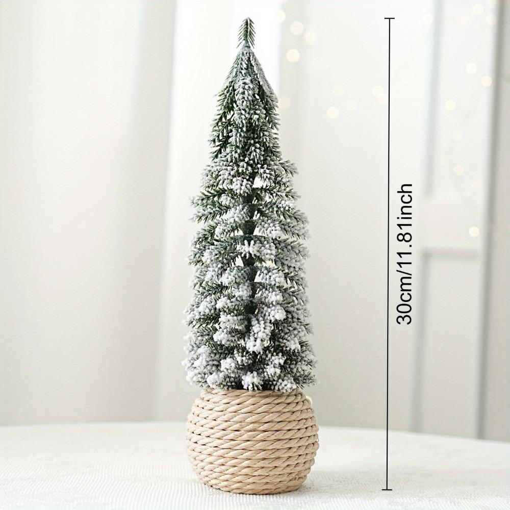 1pcs PE Flocked Mini Christmas Tree Decor Desktop Tabletop Party Decoration for Window Display Green Festive Ornament