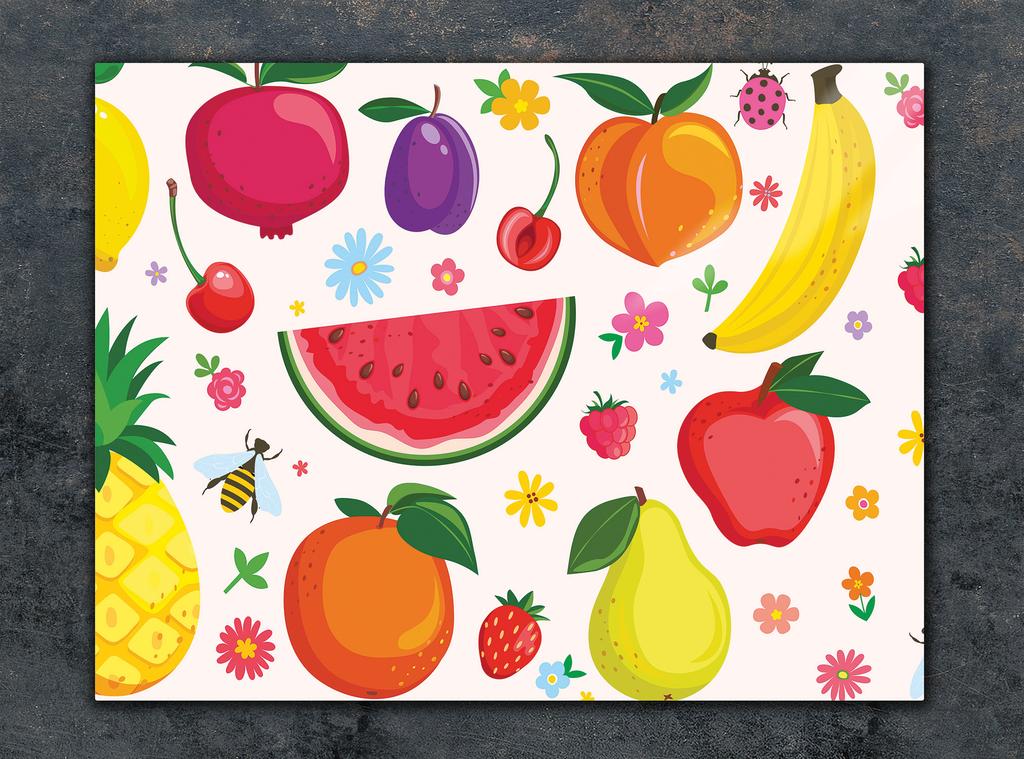 SZKLANA DESKA DO KROJENIA 40x30 OWOCE