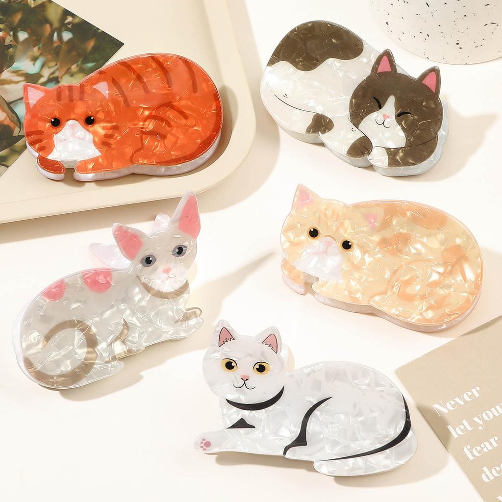 Cute Cat Hair Claw Clips Ponytail Top Clip Large Grab Clip Strong Hold for Women Thick Hair & Thin Hair Easy To Use