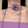 French sweet fabric flower fringed necklace collarbone chain personalized design sense niche necklace women