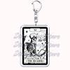 Popular Culture Halloween Tarot Card Keychains for Accessories Moon Luna Death Keyring Jewelry Fans Lovers Friends Reader Gifts