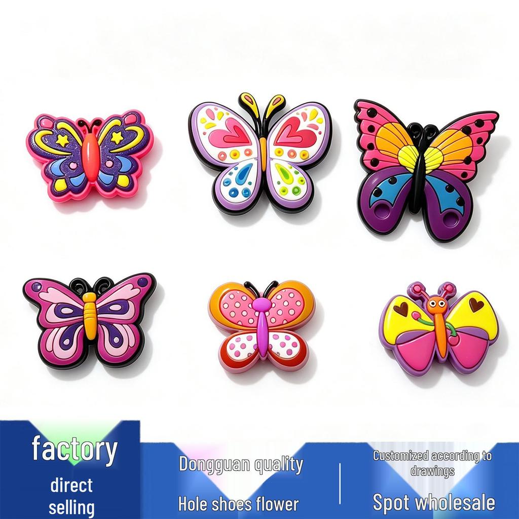 Butterfly Series Crocs Flower Charms: Cute, Versatile PVC Shoe Decorations