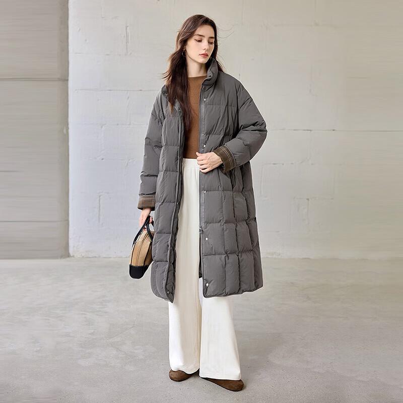 

Женский пуховик Ta Chi выше колена со стойкой воротником, 90% пух белой утки M