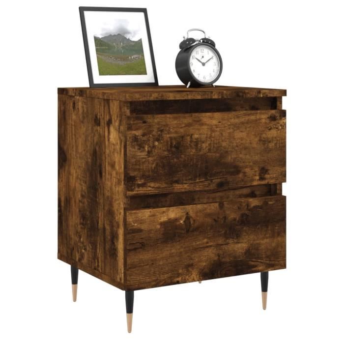 VidaXL Tables de chevet 2 pcs chêne fumé 40x35x50 cm bois ingénierie 826871