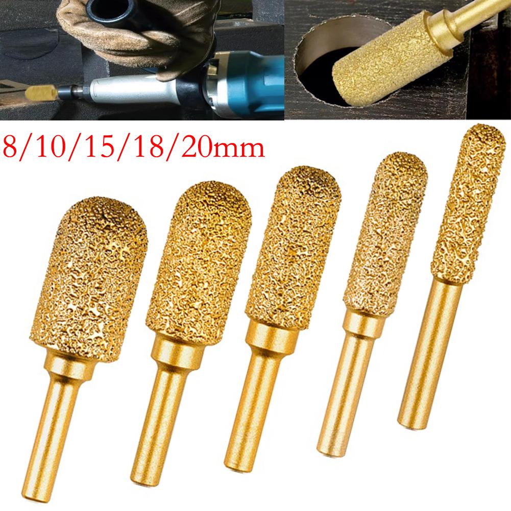 2PCS Emery 820mm Rotary Burr Grinding Heads for Metal Polishing Engraving with 6mm Round Handle for Drill Machines