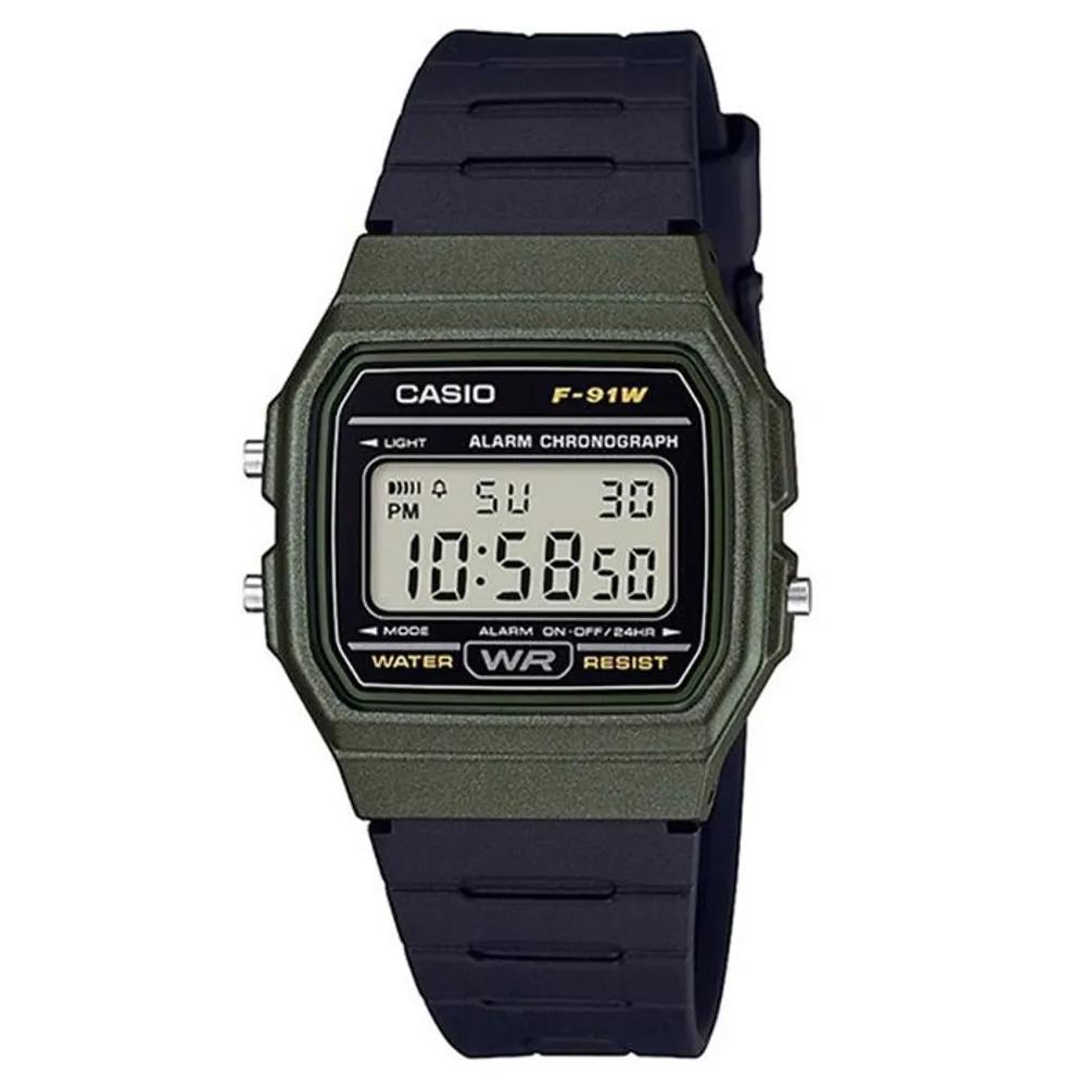 Cio F-91WM-3A Urethane Unisex Wristwatch Khaki