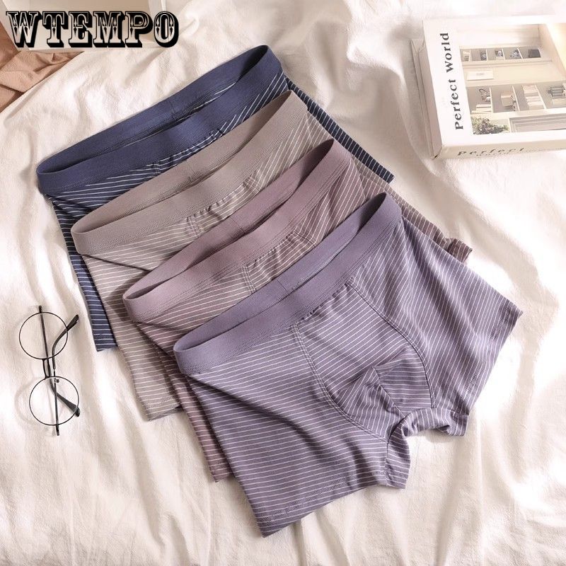 

Men s Underwear Simple Solid Color Striped Men s Breathable Square Corner Shorts Boxer Brief 3XL