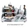 Christmas Glowing Snow House Figurine Rotatable Bar Shop Decoration Gift