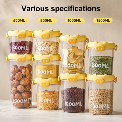 Sealed Jar Strong Moisture-Proof Seal Pig-Shaped Lid Transparent Body Multiple Sizes Kitchen Storage Jar