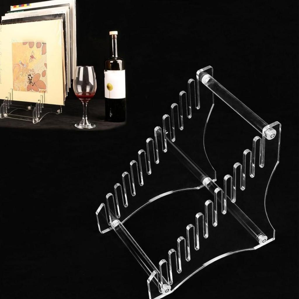 Record Storage Holder 12 Slots Acrylic   Record   Easy Assembly Access Record Stand for Music Collection Album