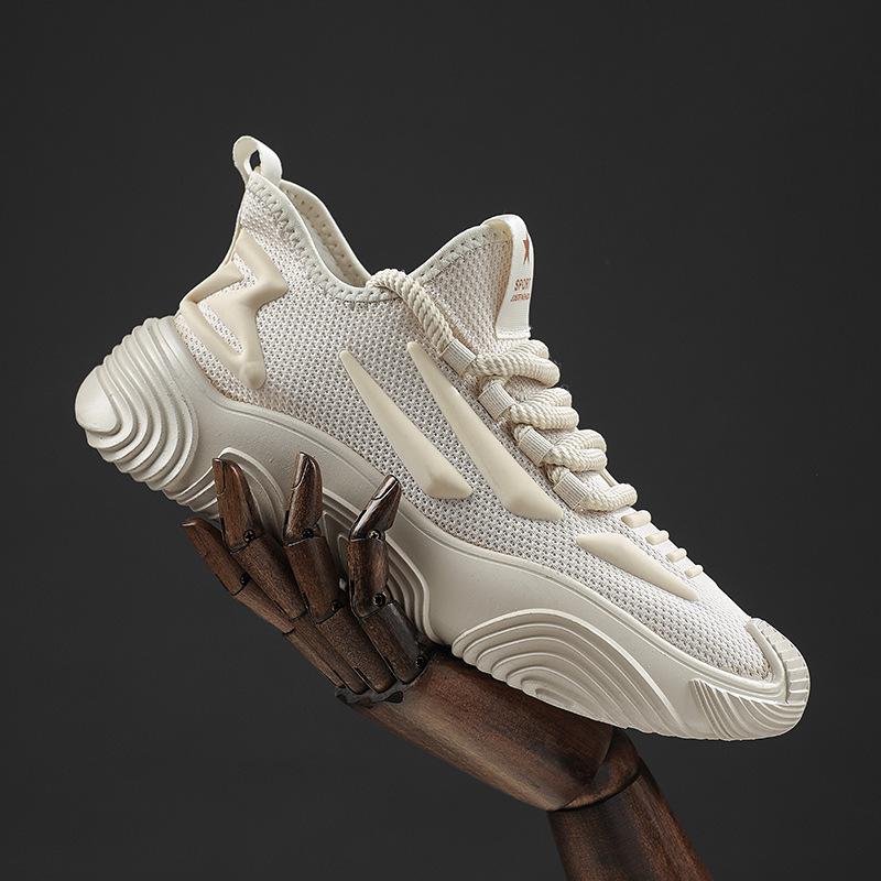 Men Shoes 2024 Summer Mesh Breathable Casual Running Shoes Lightweight Comfortable Sneaker Work Man Thick Bottom Mesh Shoes