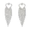 Cross border new fashionable heart earrings, feminine temperament, luxurious diamond studded earrings, earrings