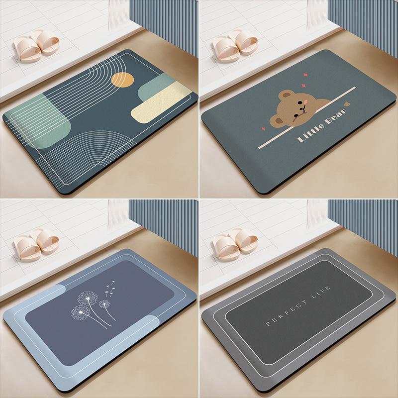 Household Diatomaceous Mud Quick Drying Soft Floor Mat Bathroom Absorbent Non-slip Toilet Toilet Carpet Thickened