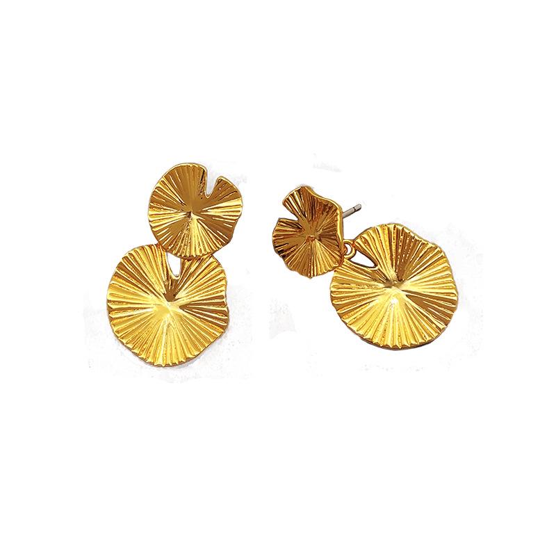 Retro Asymmetrische Lotusblatt-Ohrringe - Schlichter, vielseitiger und stilvoller Hängeschmuck