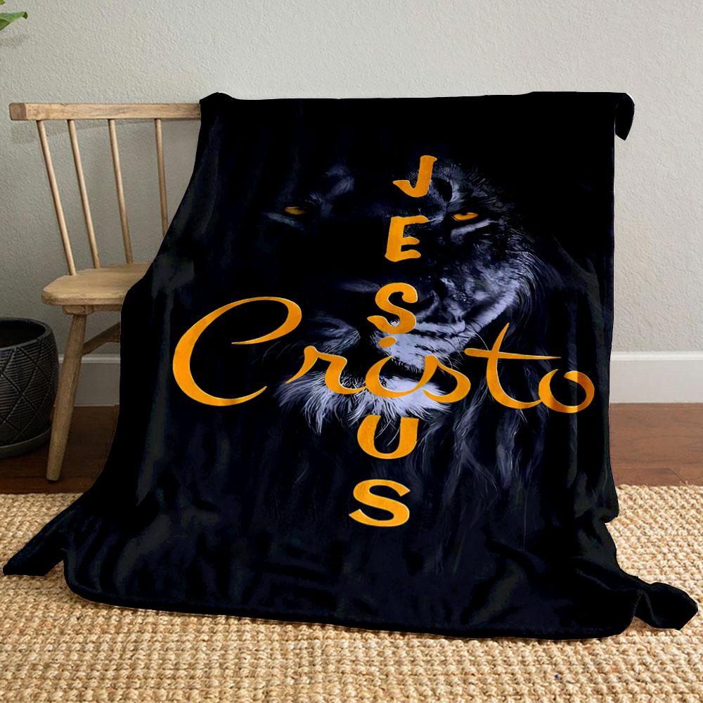 

Lion Jesus Cristo Blanket Printed Blanket for Living Room Bed Couch lunch break Soft Cozy Blanket for Friend s festival Gift 80cm x 120cm