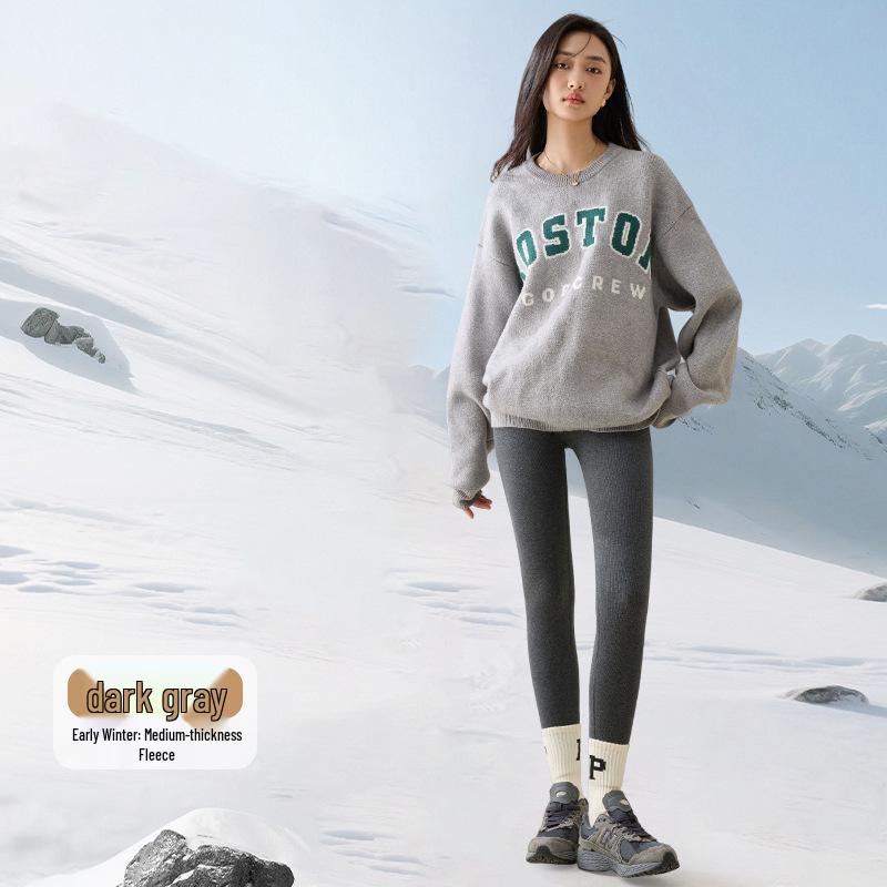 Women's Slimming Extra Thick Lambswool Cotton Pants - Warm Velvet, Non-Bulky, Perfect for Autumn and Winter.