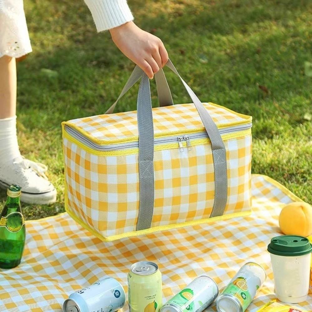 Portable Large Capacity Camping Picnic Bag Thickened Waterproof Picnic Basket Oxford Cloth Food Thermal Pack Camping