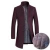 Autumn and Winter Men's Woolen Coat Fashion Monk Collar Woolen Trench Coat Men's Cotton Thickened Woolen Coat
