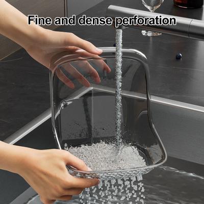 Drain Basket Portable Fruit Colander Large Capacity Food Grade BPA Free Sink Drain Basket Strainer Vegetable Washing Bowl