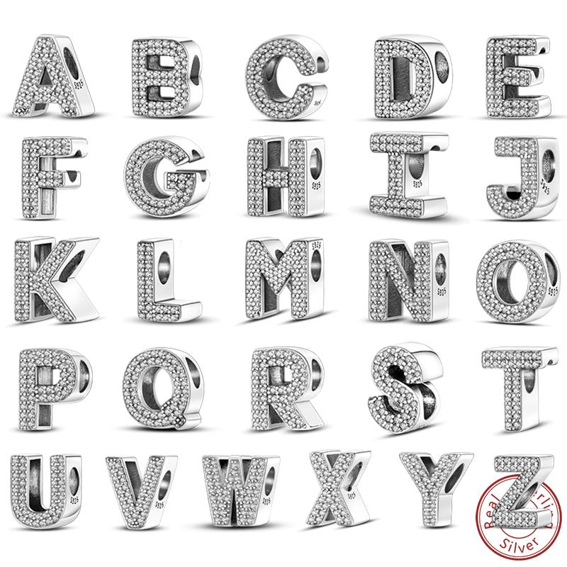 

1Set 26 A-Z Alphabet Charms Bead Copper English Letter Charm Fit Original Bangle Bracelet Pendant Jewelry Making