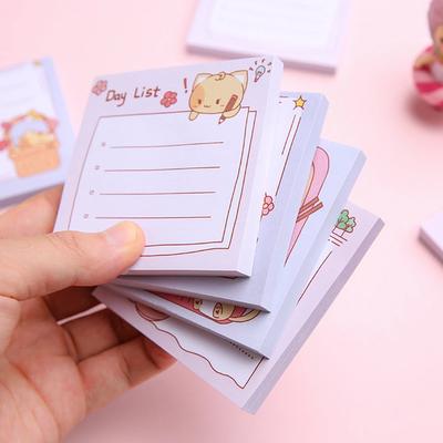80sheets Posted It Memo Sticky Cartoon Cat Pattern Notes Posits Student Stationery Stickers Notebook Planner Message Sticker