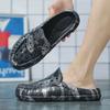 Fashion Sabot Men's Shoe Beach Walk Around Home Mules Indoor Soft Slides House Hole High Quality Fashion Trend 2025 Casual Male Slipper