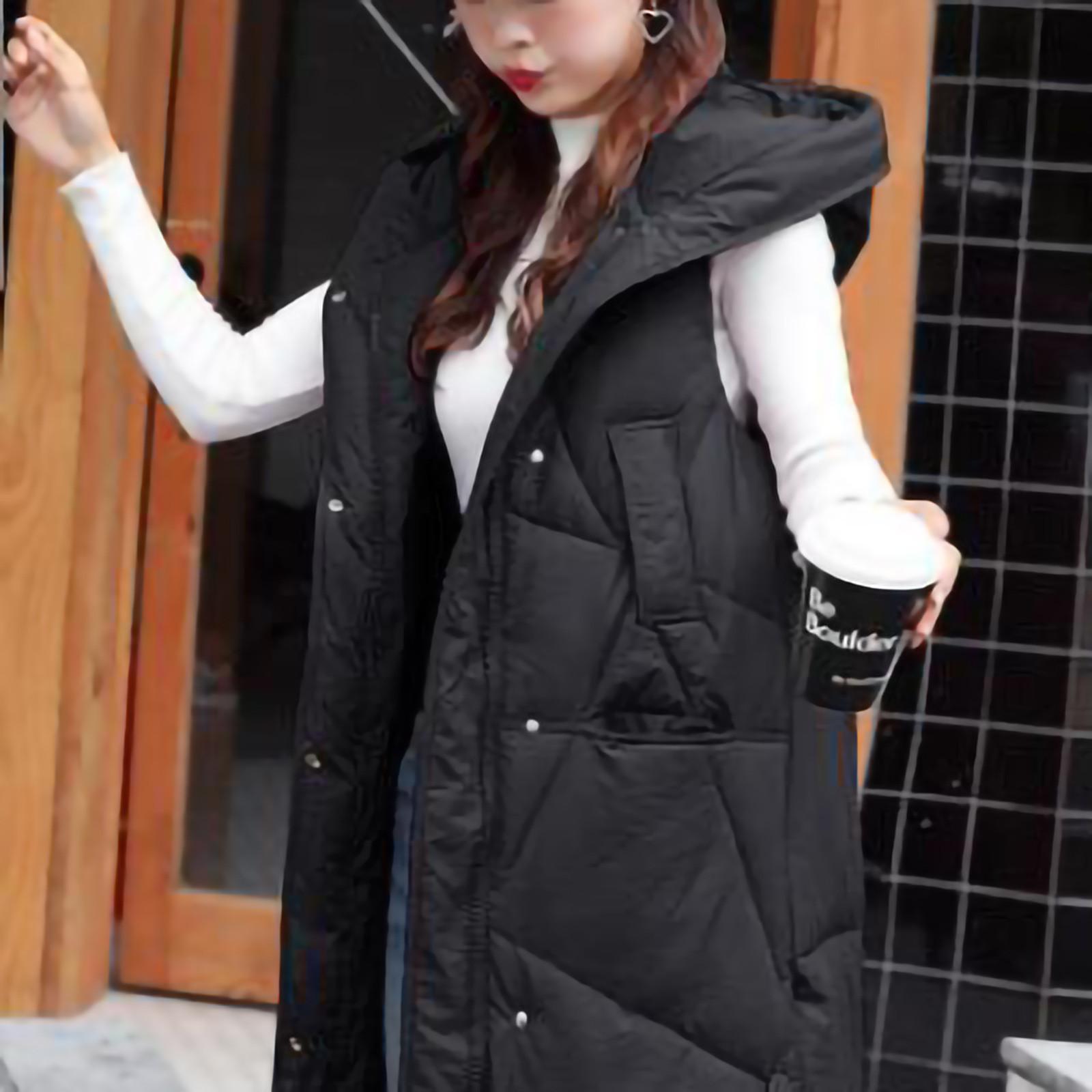 Зимняя модная женская удлиненная и утолщенная пуховая хлопковая куртка средней длины — фото 7