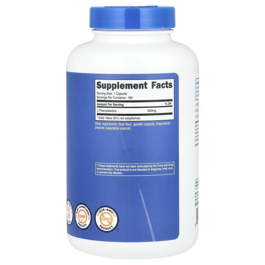 L-Phenylalanin, 500 mg, 180 Kapseln