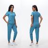 Women's Quick-Dry Short Sleeve Stretch Scrub Suit for Nurses and Beauty Salon