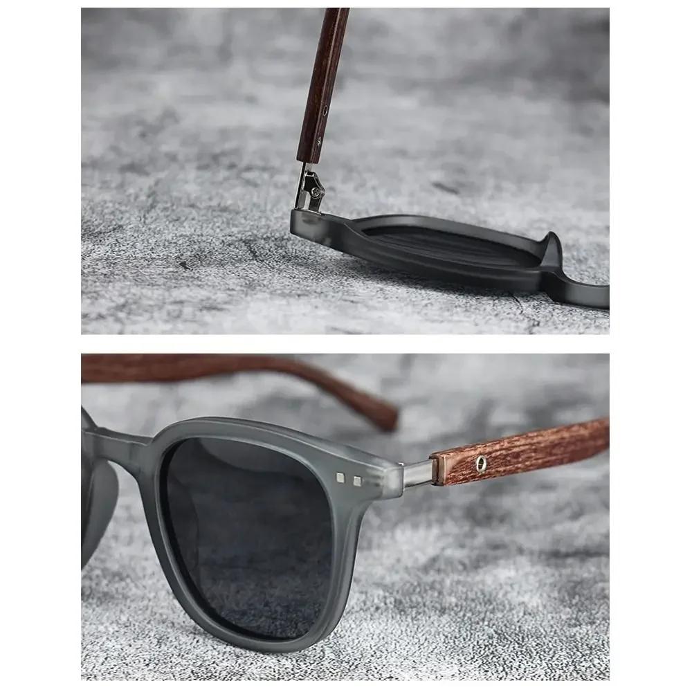 Trendy Wood Grain Sunglasses UV385 Protection Retro Eyewear for Men Women Outdoor Cycling Street Photography Glasses
