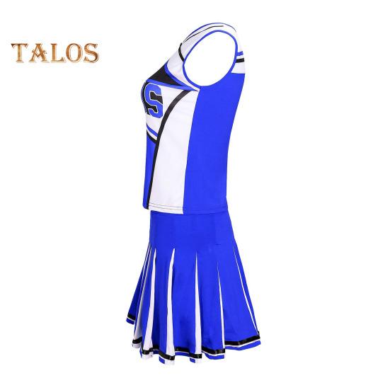 2 bucăți/set ținută de performanță majoretă Set de fuste fără mâneci pentru liceu Glee Club pentru fete Costum de majorete pentru varsity rochie de majorete