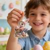 Easter Bunny Wall Decor 2D Flat Acrylic Bunny Egg Easter Pendant, Spring Rabbits And Egg Table Sign Decorations