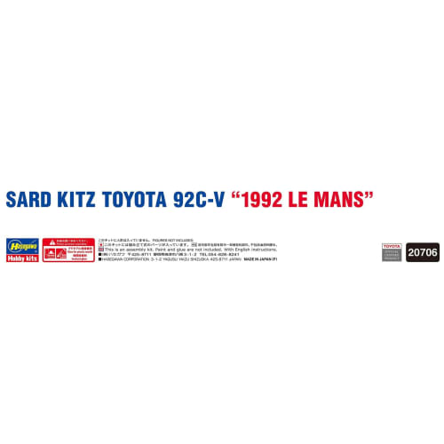 Hasegawa 1/24 Scale Third Kitz Toyota 92C-V "1992 Le Mans" Plastic Model Kit 20706